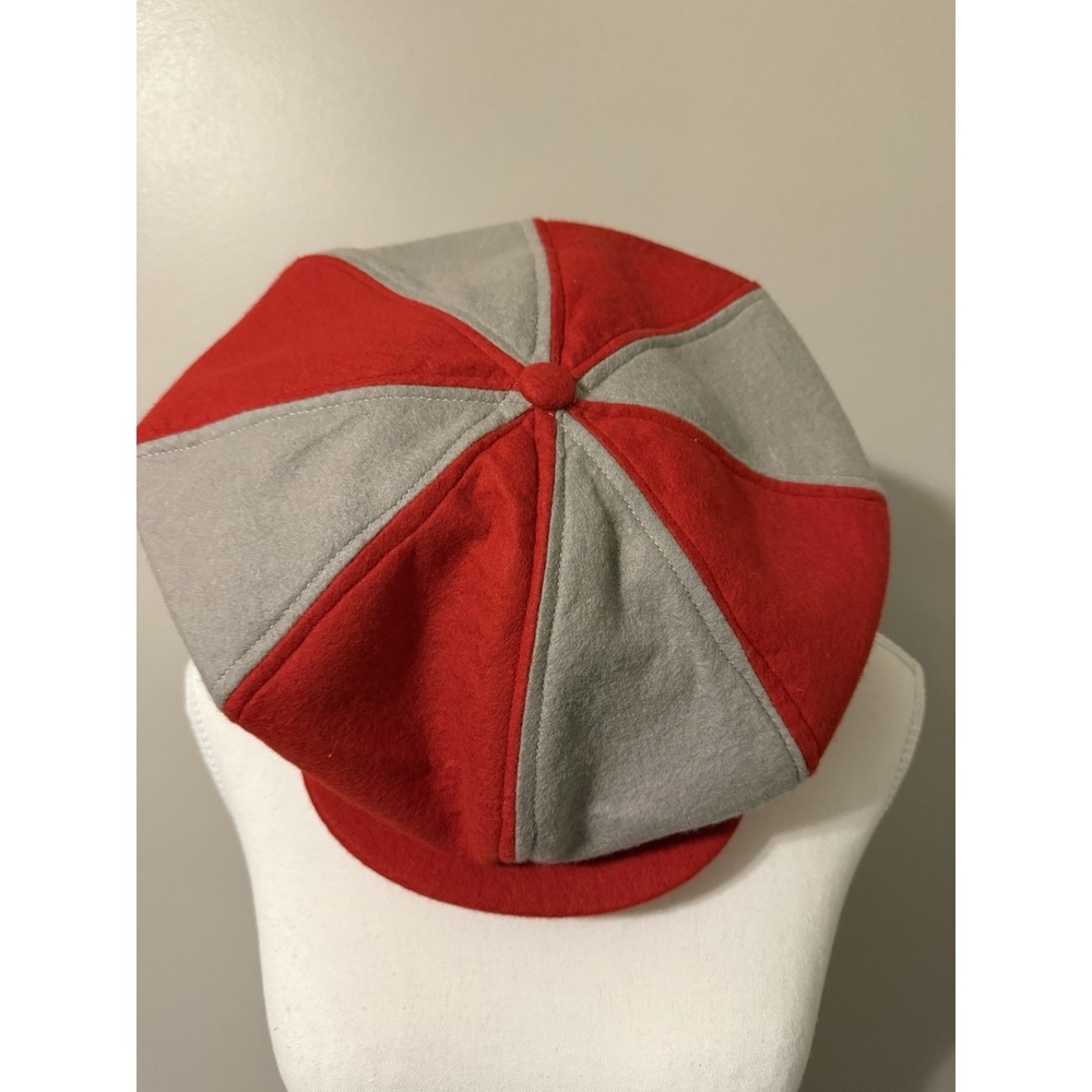 VTG 1950s Collegiate Varsity Ohio State Baseball Newsboy Wool Cap Leather Band L